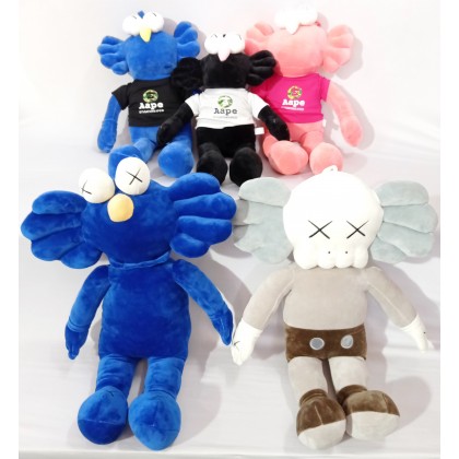 {M'SIA STOCK} KAWS（STRETCH COTTON）SOFT TOYS/PLUSH TOYS/KIDS TOYS 60CM 太空棉考斯芝麻街娃娃玩具公仔60厘米 Patung Beruang